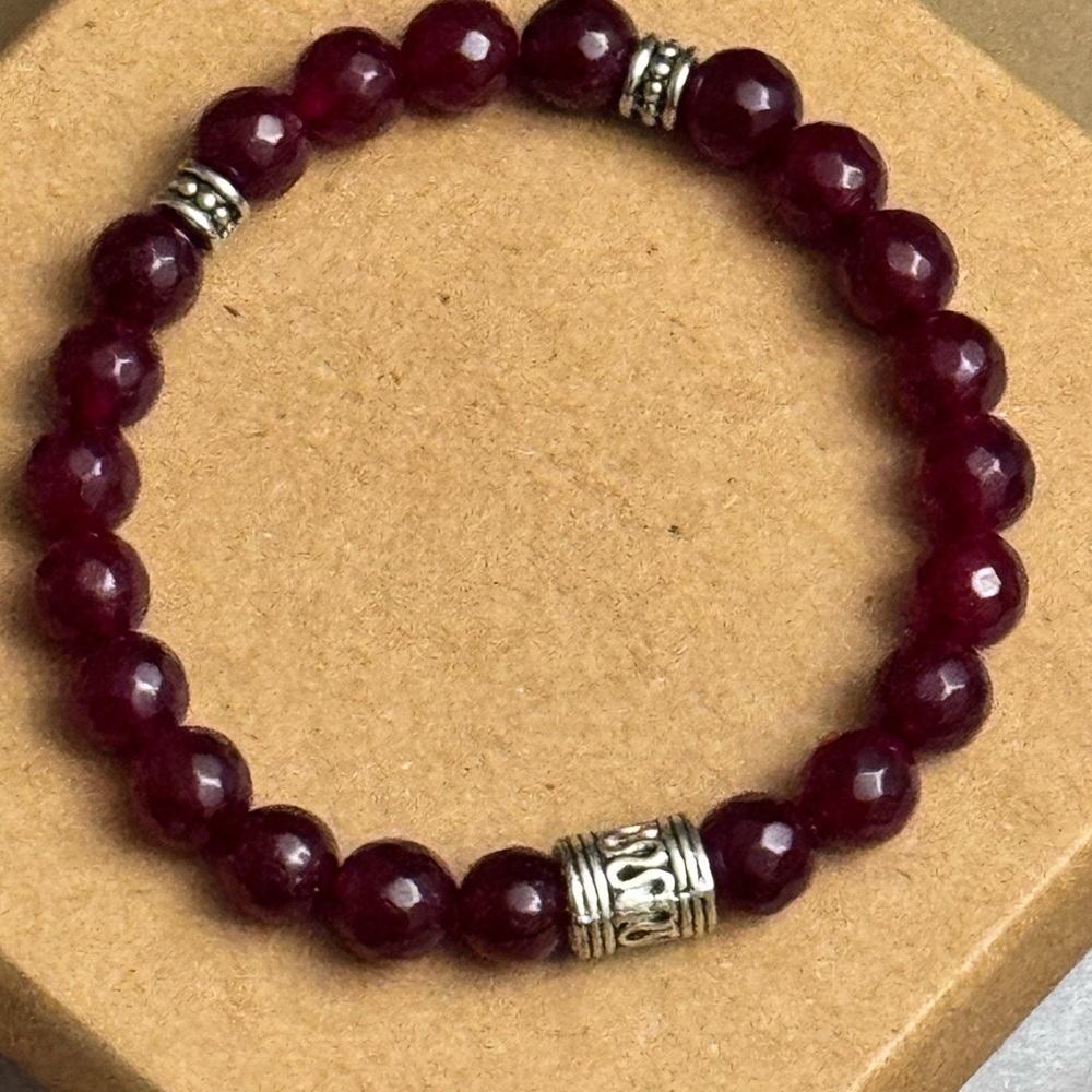 Ruby Beaded Bracelet - image 1